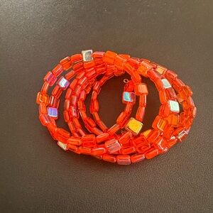 Vibrant Red Beaded Bracelet